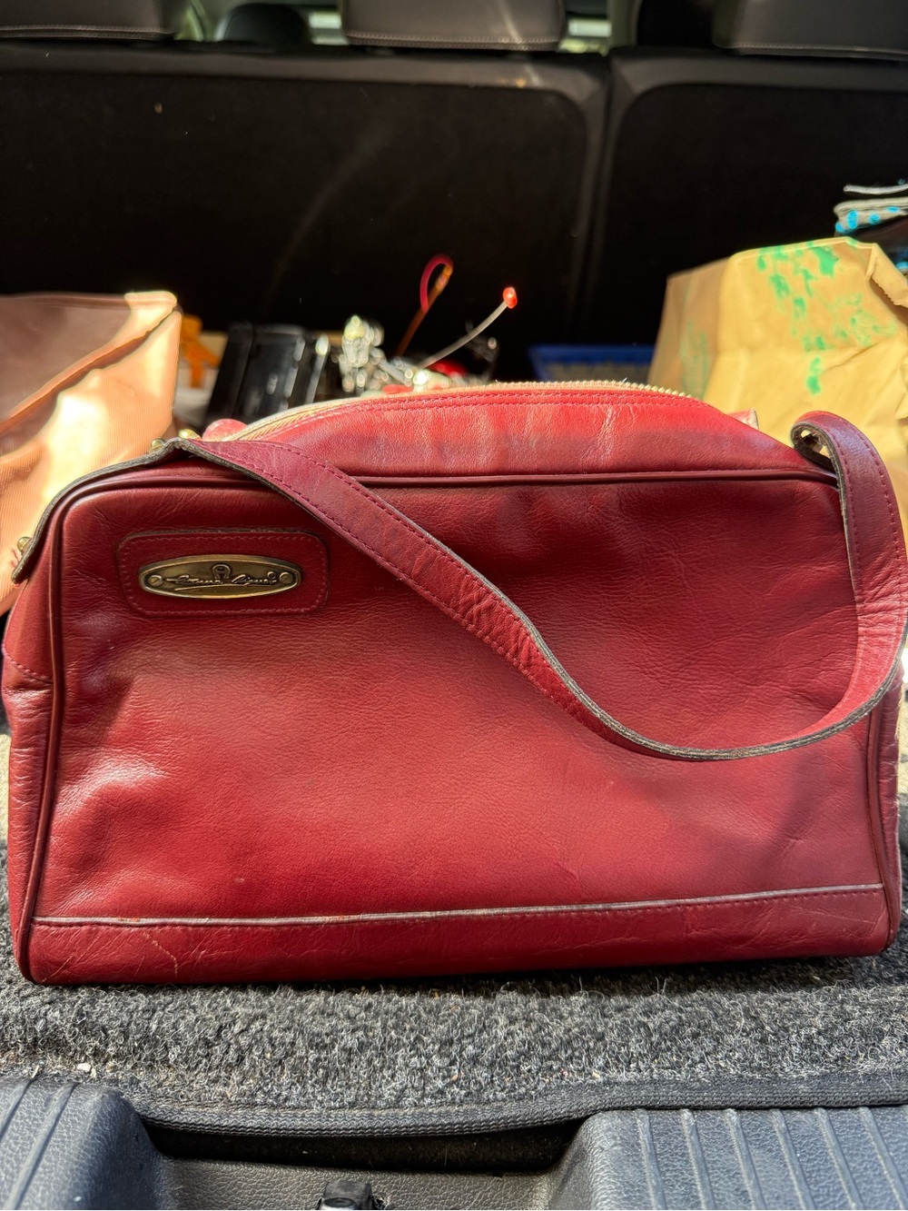 Etienne Aigner Red Leather Crossbody Bag